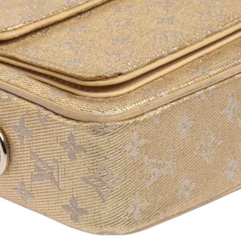 Louis Vuitton Gold Monogram Shine Mini Lin Canvas Mckenna Bag at 1stDibs