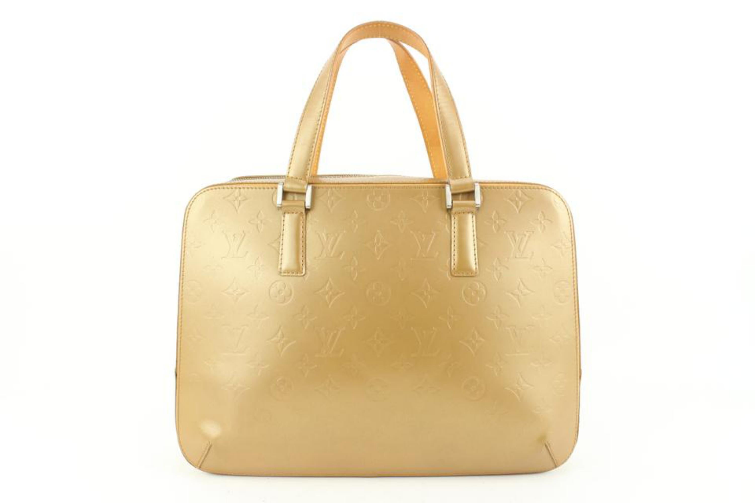 Women's Louis Vuitton Gold Monogram Vernis Mat Malden Trunk Bag 14lv7 For Sale