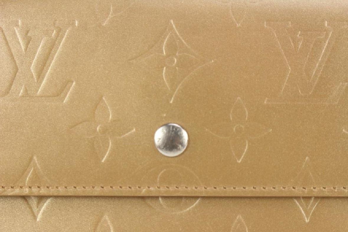 Louis Vuitton Gold Monogram Vernis Mat Sarah Porte Tresor Trifold 917lv14 1