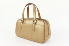 Louis Vuitton Gold Monogram Vernis Mat Shelton Trunk Satchel Bag 927lv42