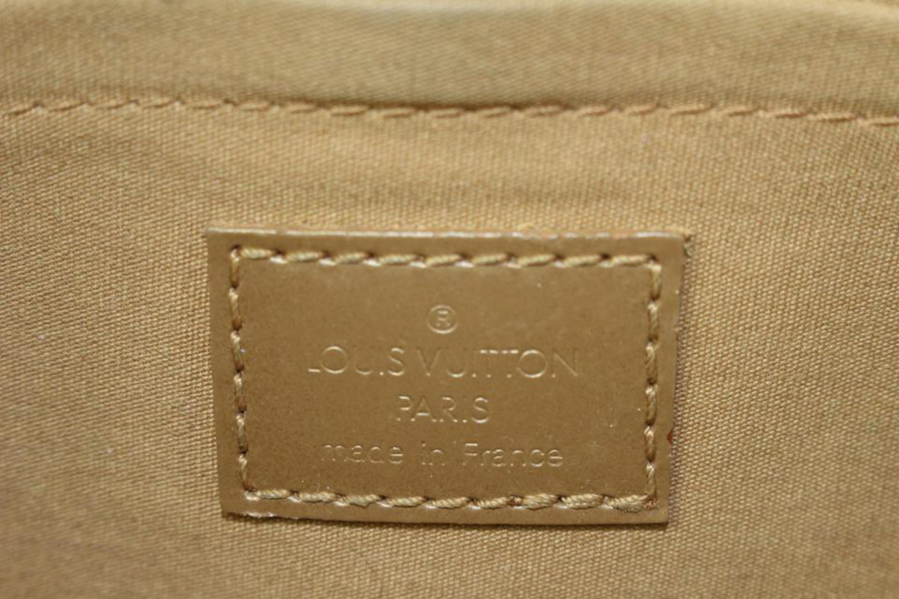Brown Louis Vuitton Gold Monogram Vernis Mat Shelton Trunk Satchel Bag 927lv42