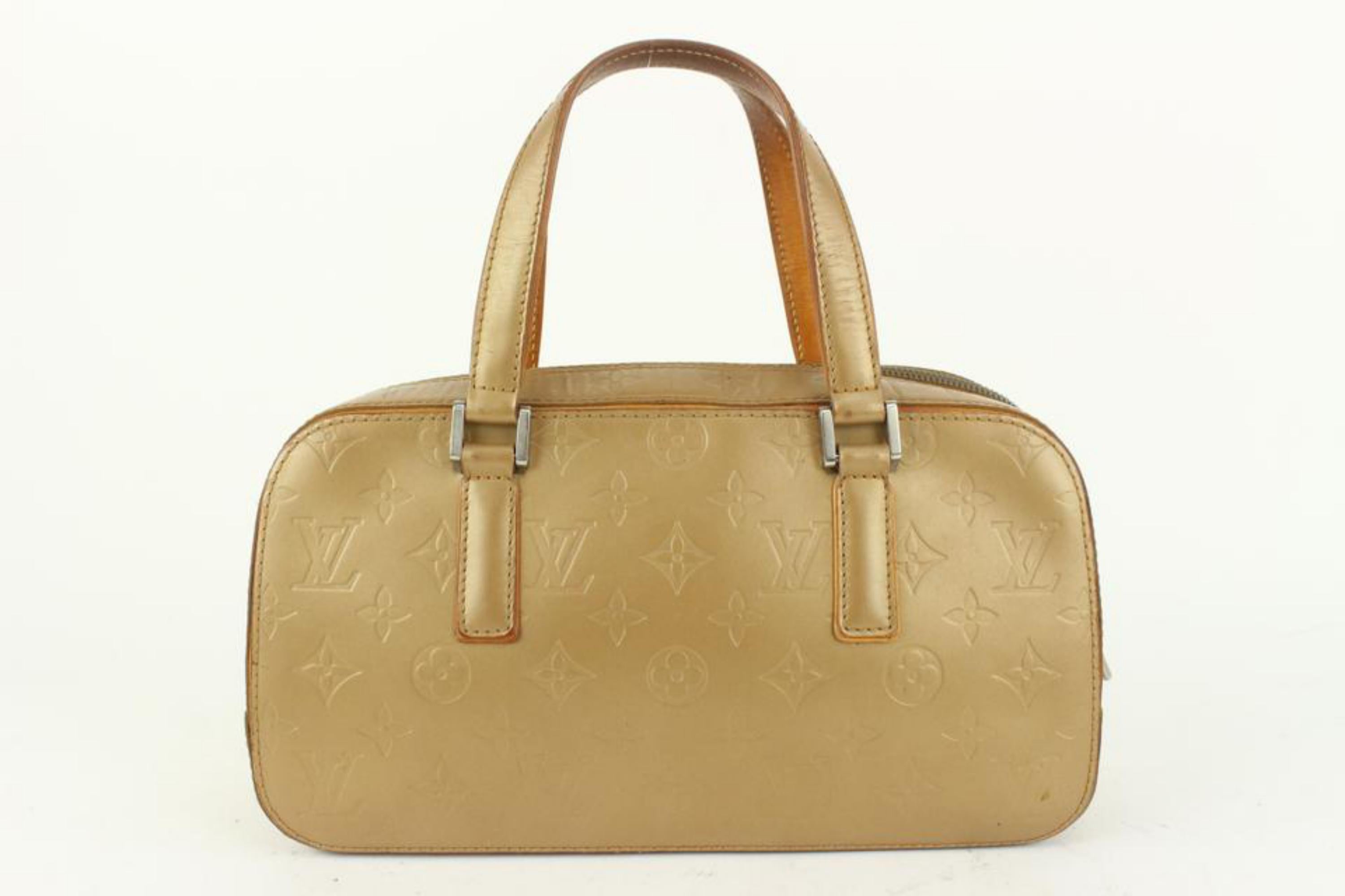 Women's Louis Vuitton Gold Monogram Vernis Mat Shelton Trunk Satchel Bag 927lv42