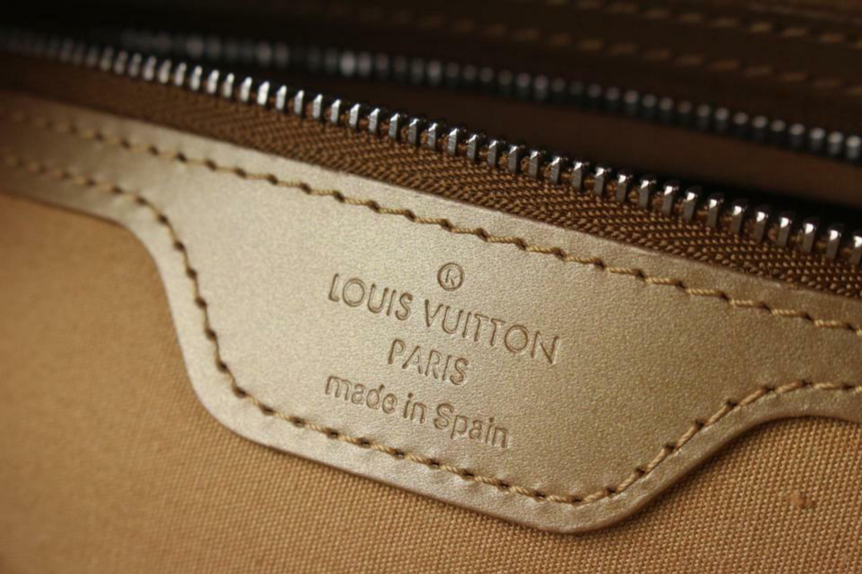 Louis Vuitton Gold Monogram Vernis Mat Stockton Zip Tote Bag 38L26a For Sale 5