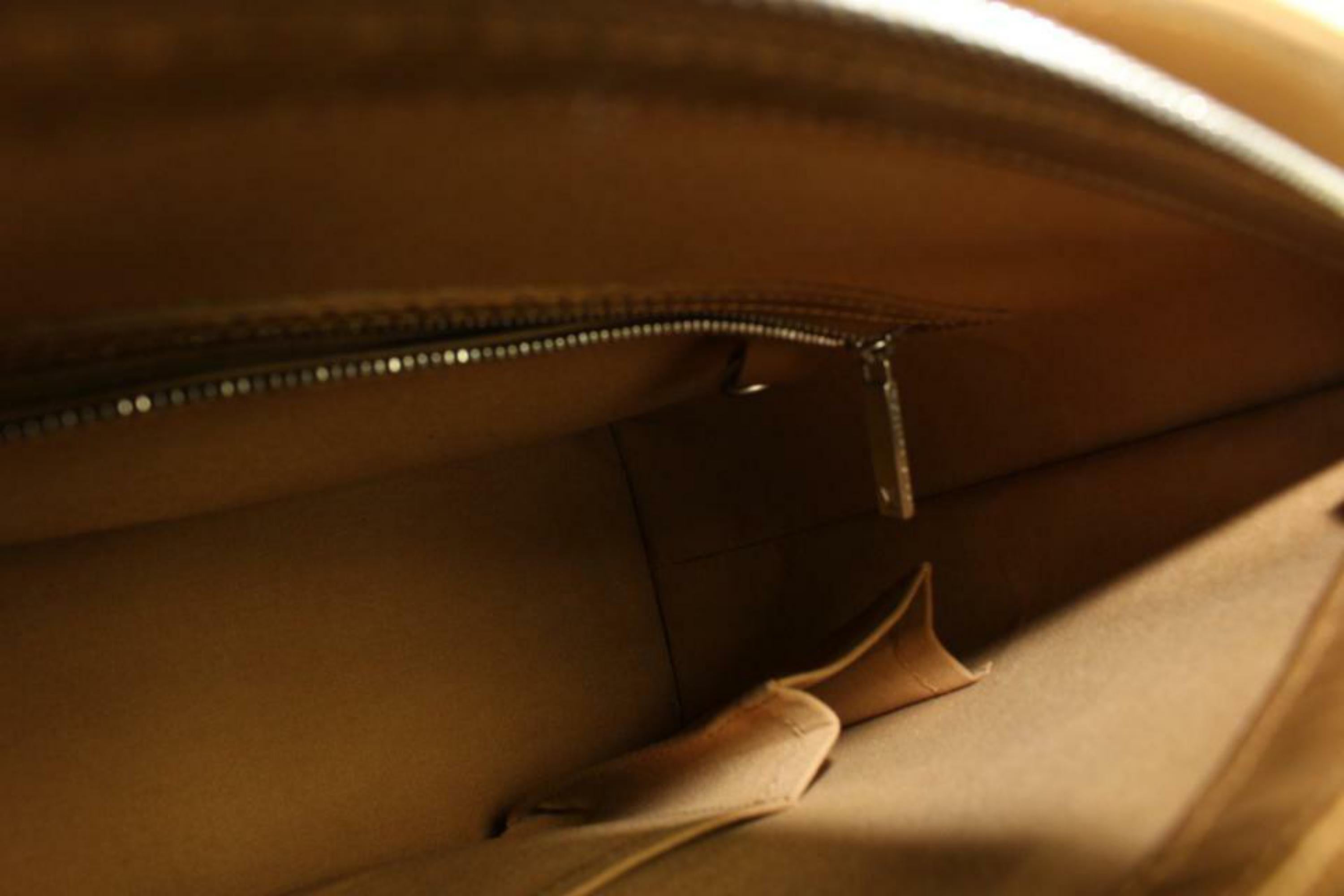 Brown Louis Vuitton Gold Monogram Vernis Mat Stockton Zip Tote Bag 38L26a For Sale