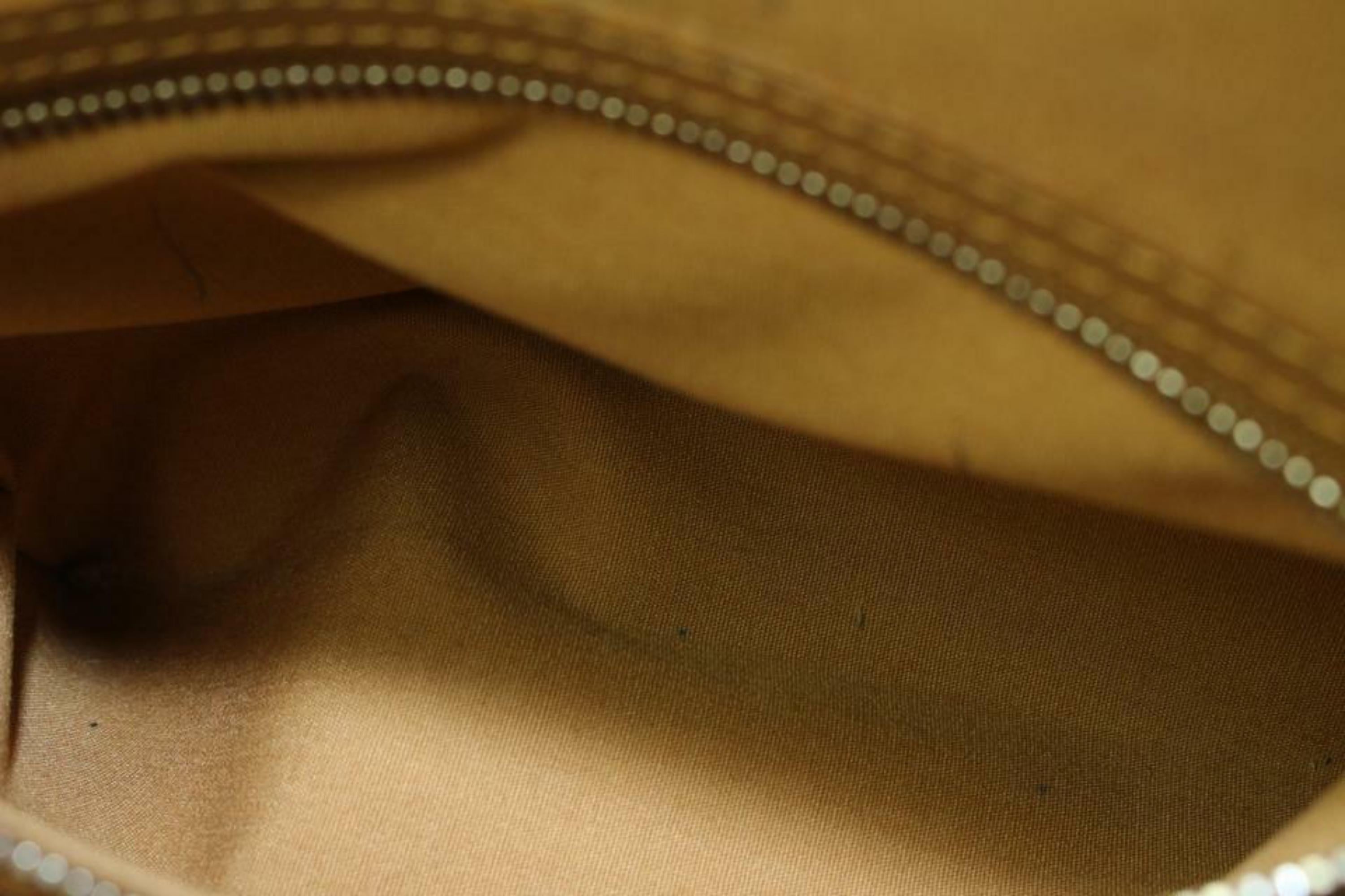 Louis Vuitton Gold Monogram Vernis Mat Stockton Zip Tote Bag 38L26a For Sale 2