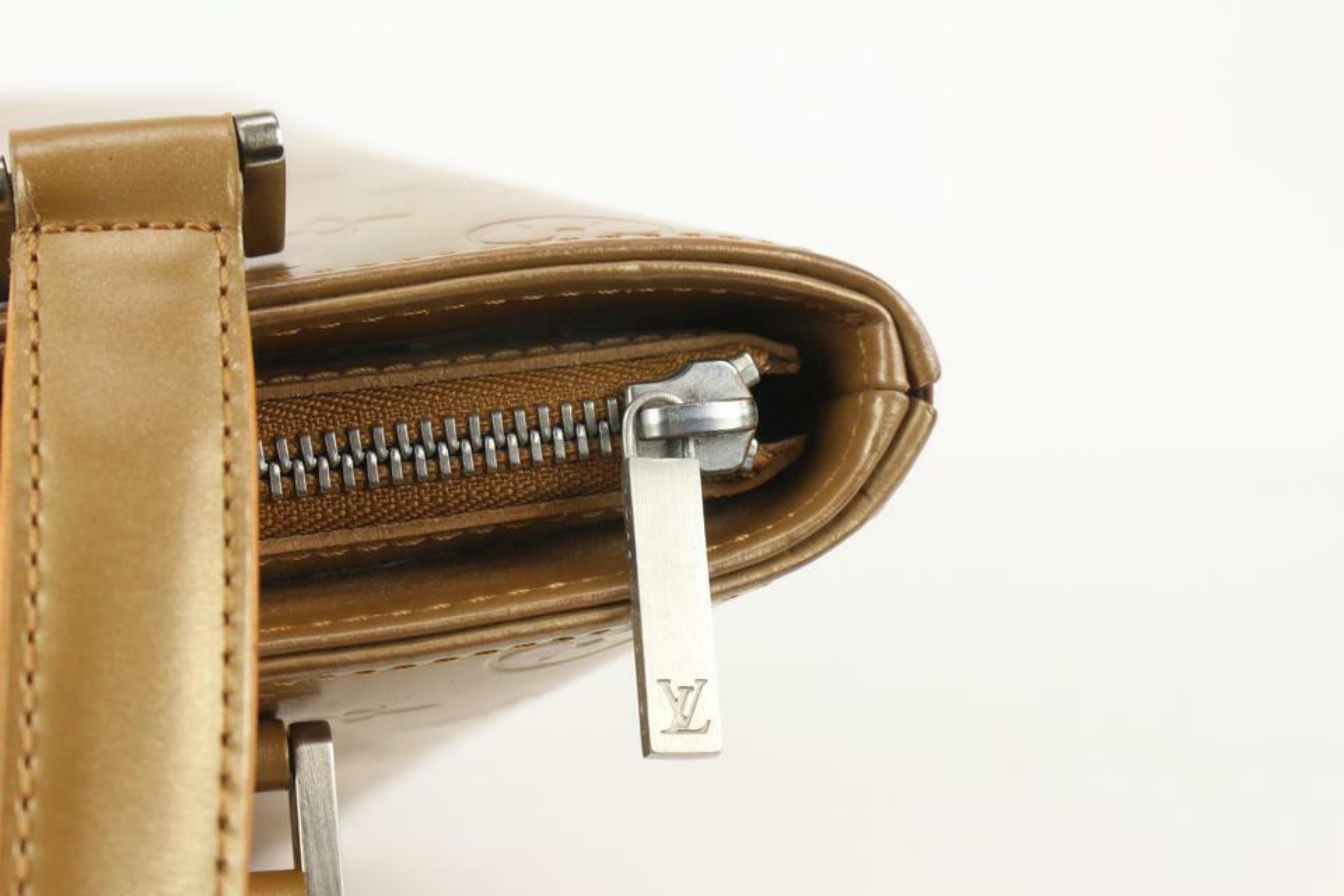 Louis Vuitton Gold Monogram Vernis Mat Stockton Zip Tote Bag 38L26a For Sale 4