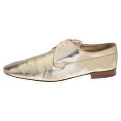 Louis Vuitton Gold Patent Leather Lace Up Derby Size 44