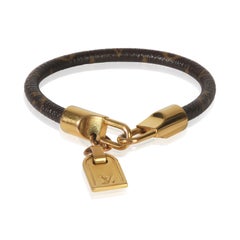 Louis Vuitton Gold-Plated  Canvas Monogram Luck It Charm Bracelet
