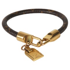 Louis Vuitton Gold-Plated  Canvas Monogram Luck It Charm Bracelet