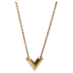Louis Vuitton Gold-Plated Essential V Necklace