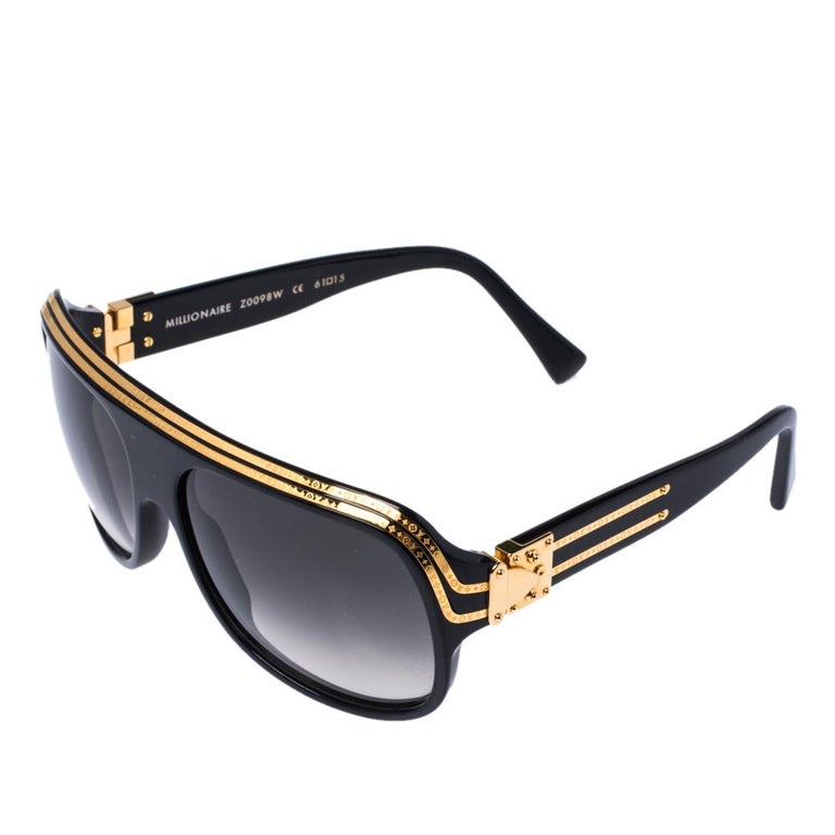 Louis Vuitton 1.1 Millionaires Sunglasses Z1165W 93L 55-17-145 Black/Gold