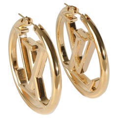 Louis Vuitton Gold-Plated Louise Hoop Earrings