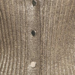 Louis Vuitton Gold Rib Knit Coated  Wool Cardigan S
