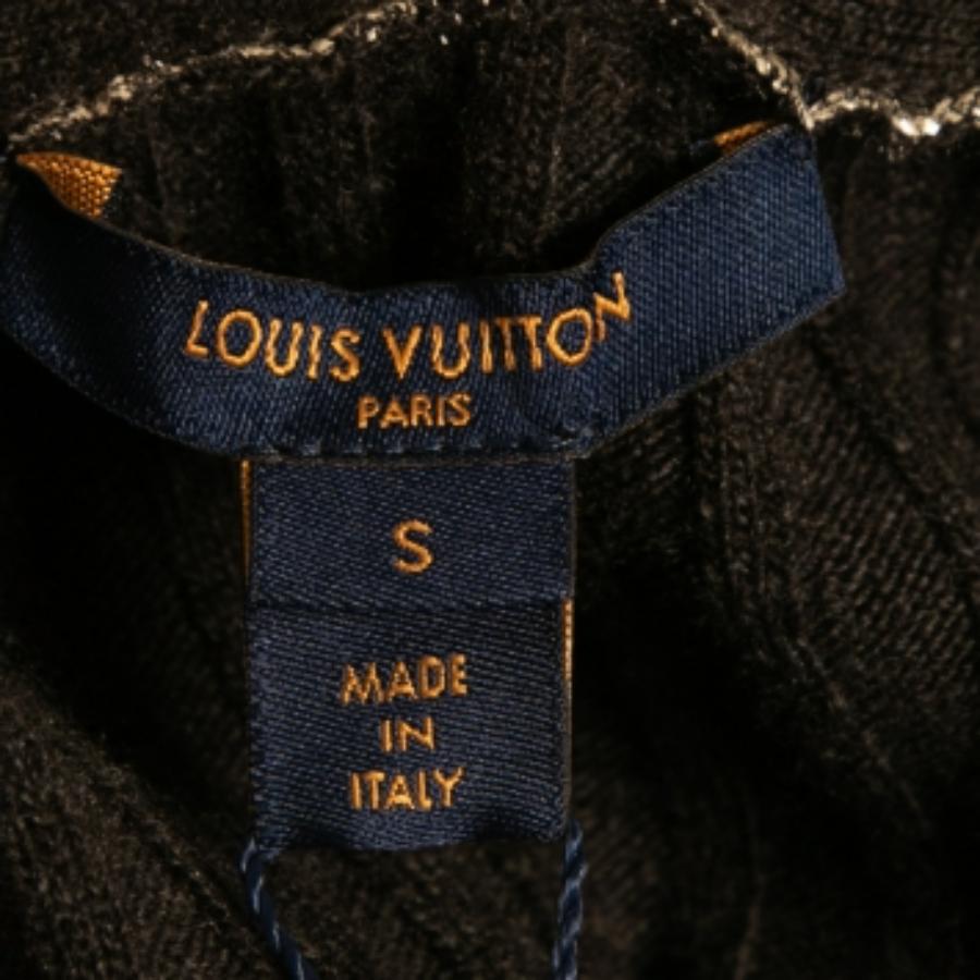 Louis Vuitton Gold Rib Knit Coates  Cardigan en laine S Pour femmes en vente
