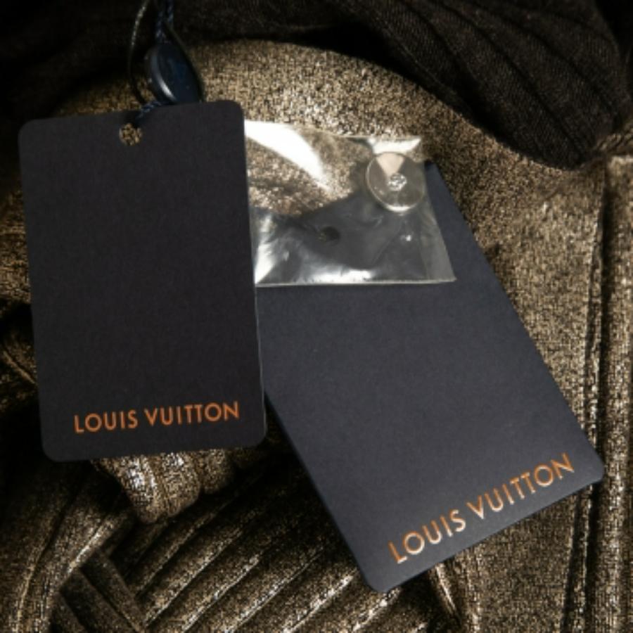 Louis Vuitton Gold Rib Knit Coates  Cardigan en laine S en vente 1
