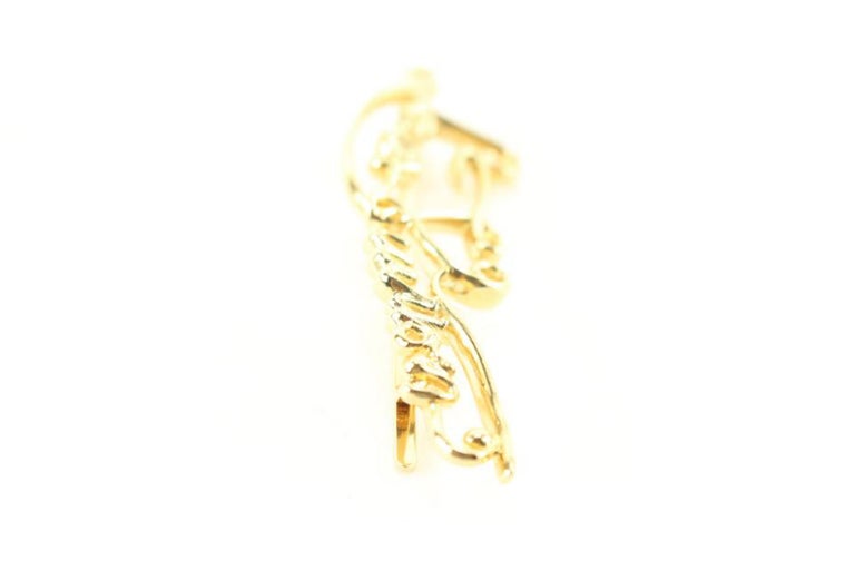 Louis Vuitton Gold Script Logo Hair Clip Barrette 2lk630s at 1stDibs
