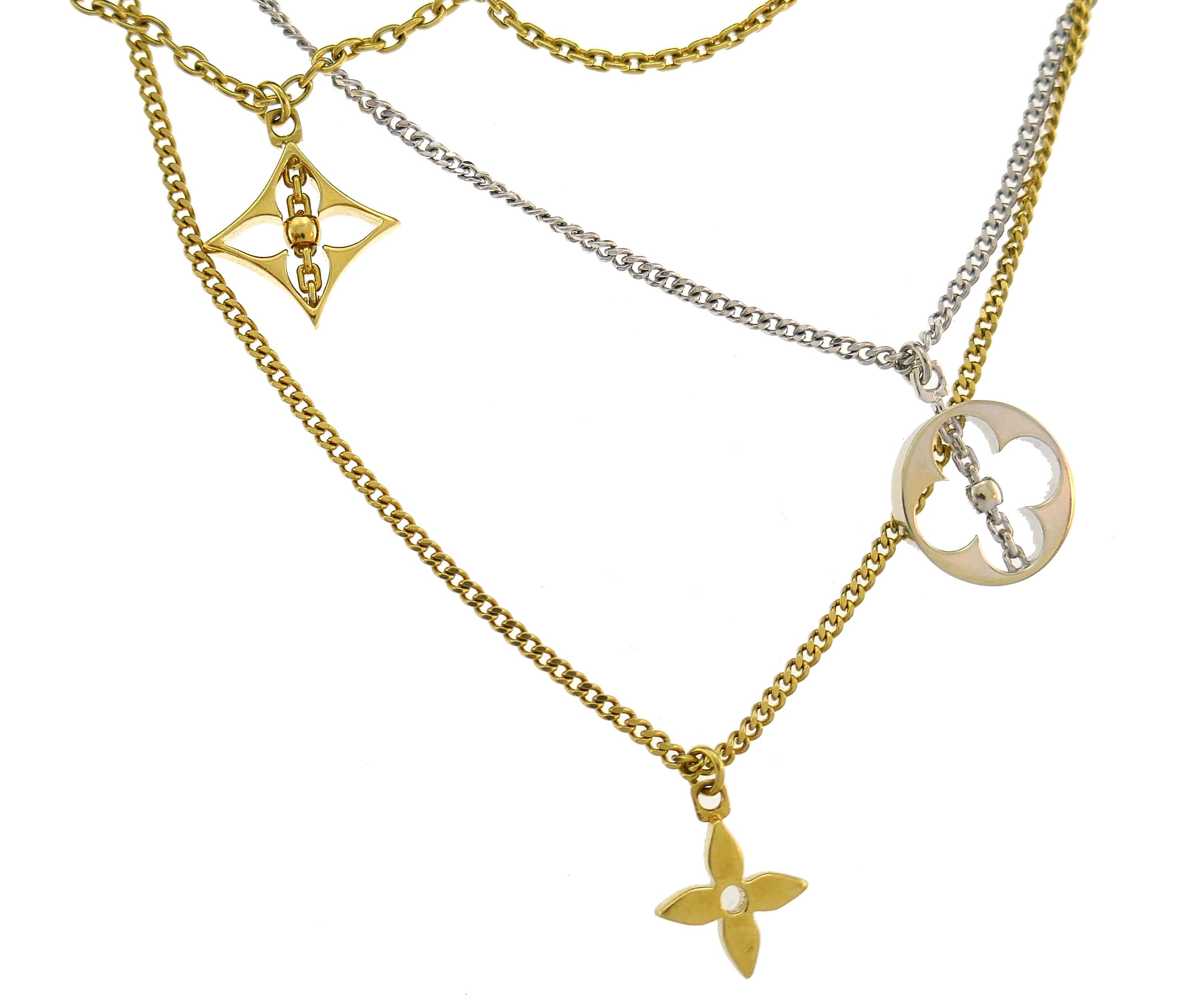 Louis Vuitton Gold Seed Pearl Chain Charm Bracelet 3