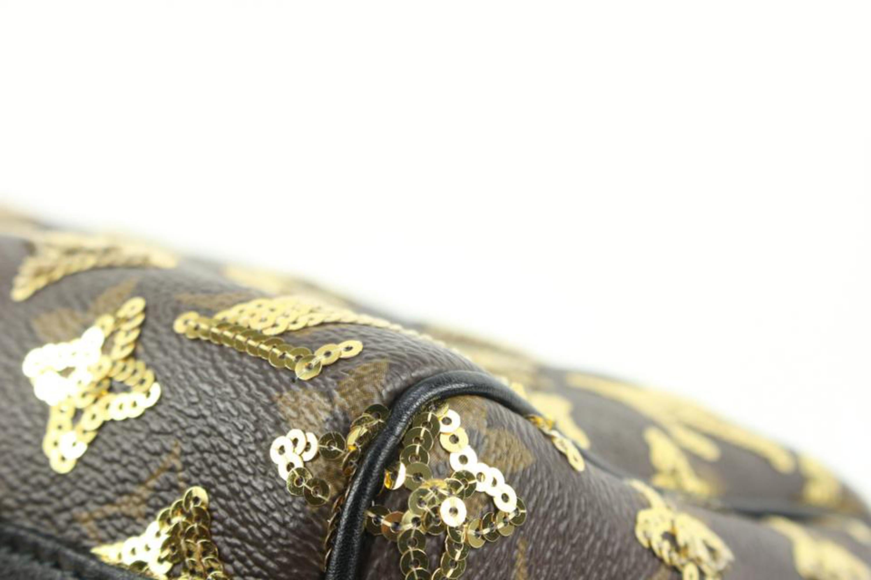 Louis Vuitton Gold Sequin Monogram Eclipse Speedy 28 s210lv60 2
