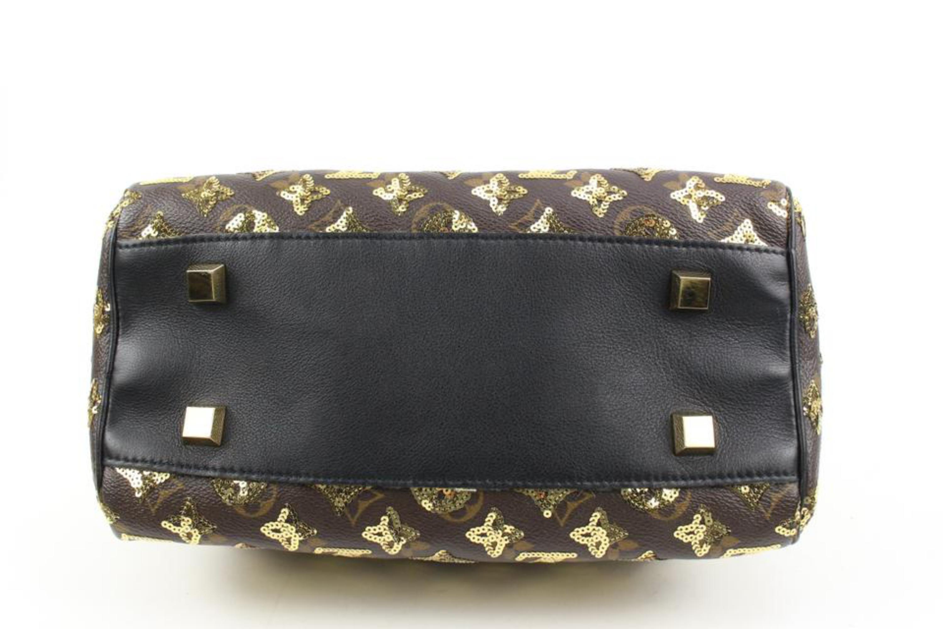 Louis Vuitton Gold Sequin Monogram Eclipse Speedy 28 s210lv60 1