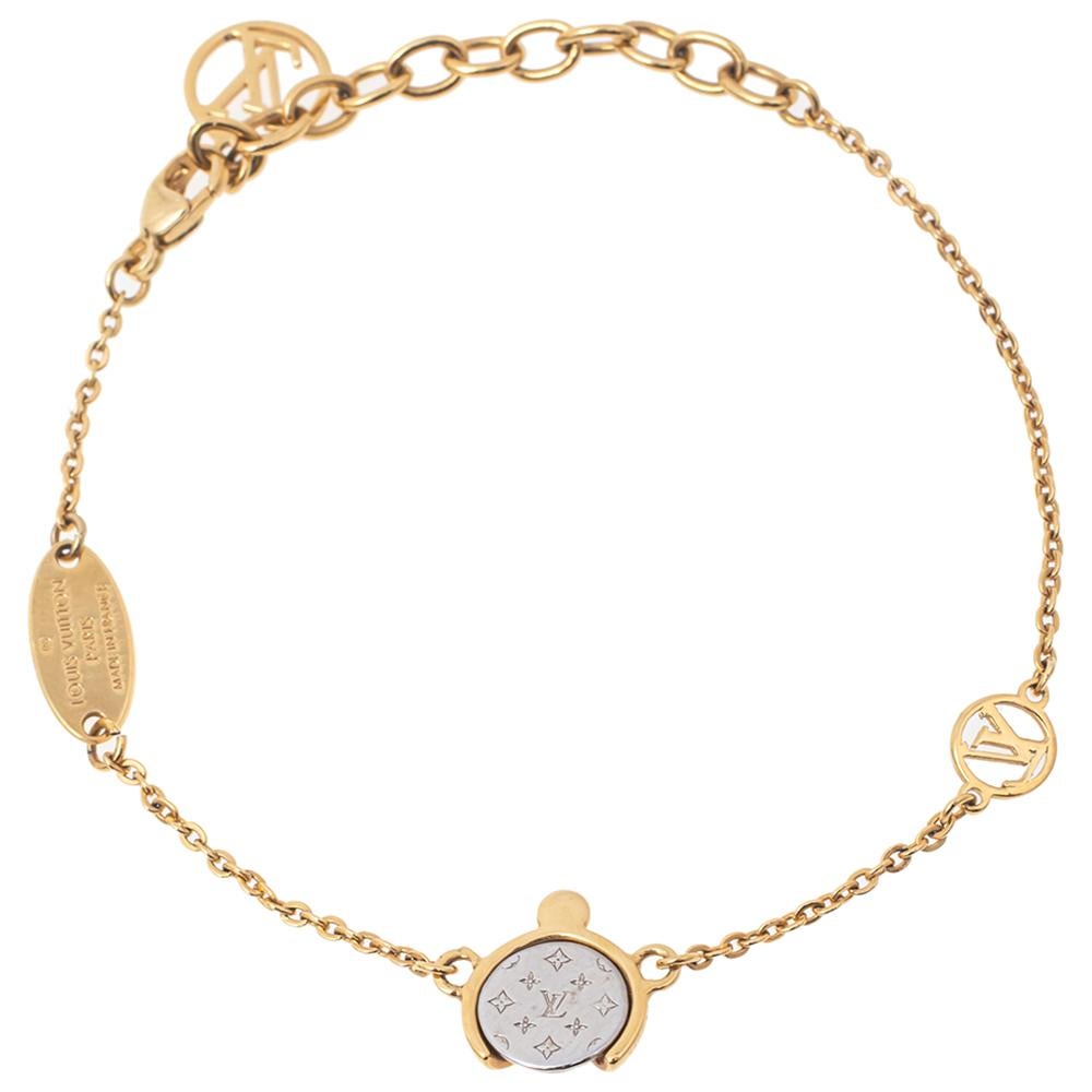 Contemporary Louis Vuitton Gold Stone Crystal Enamel Ladybug Bracelet
