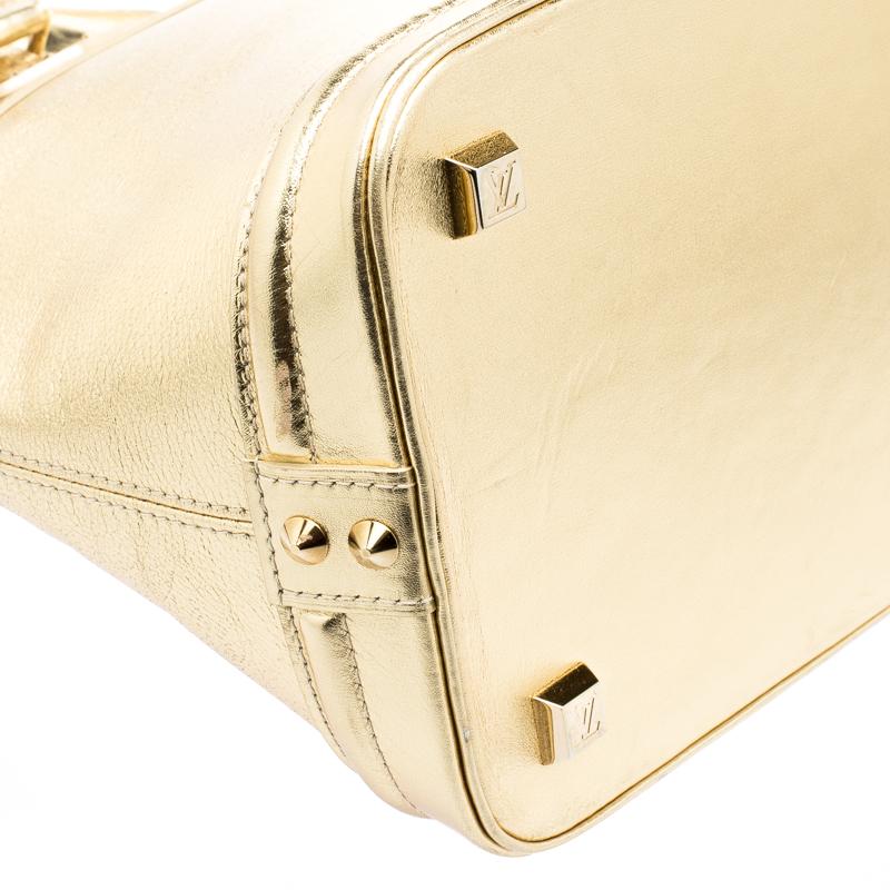 Louis Vuitton Gold Suhali Leather Lockit MM Bag 6