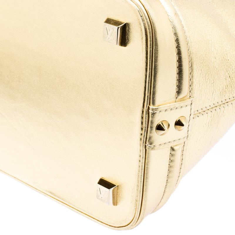 Louis Vuitton Gold Suhali Leather Lockit MM Bag 8