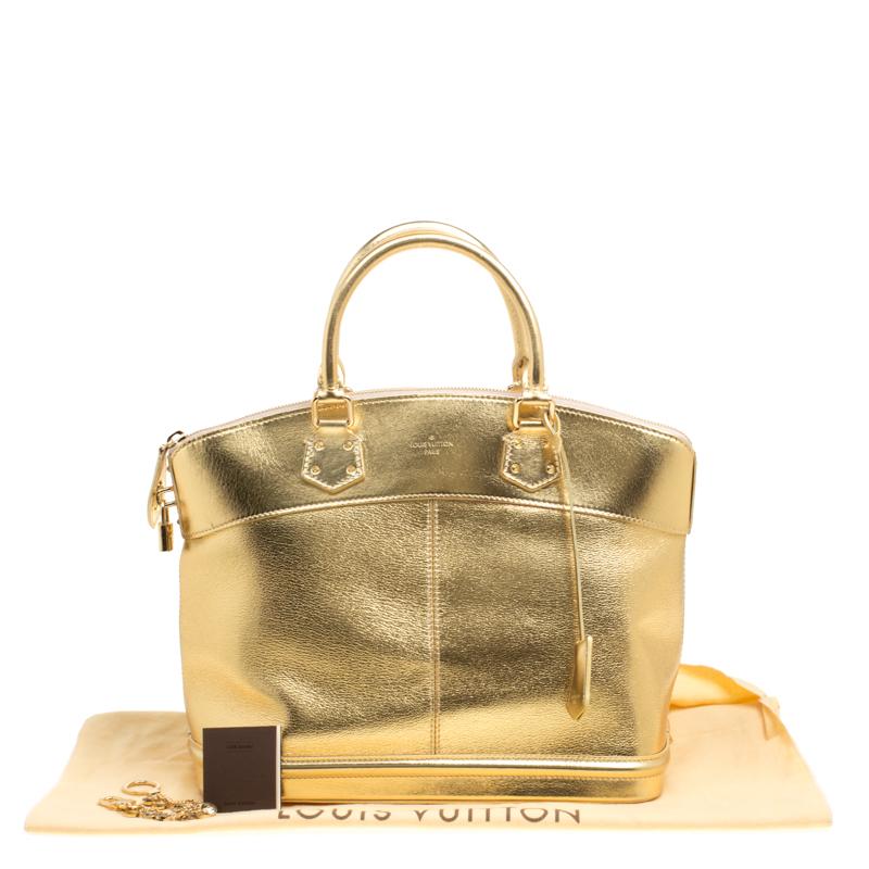 Louis Vuitton Gold Suhali Leather Lockit MM Bag 8