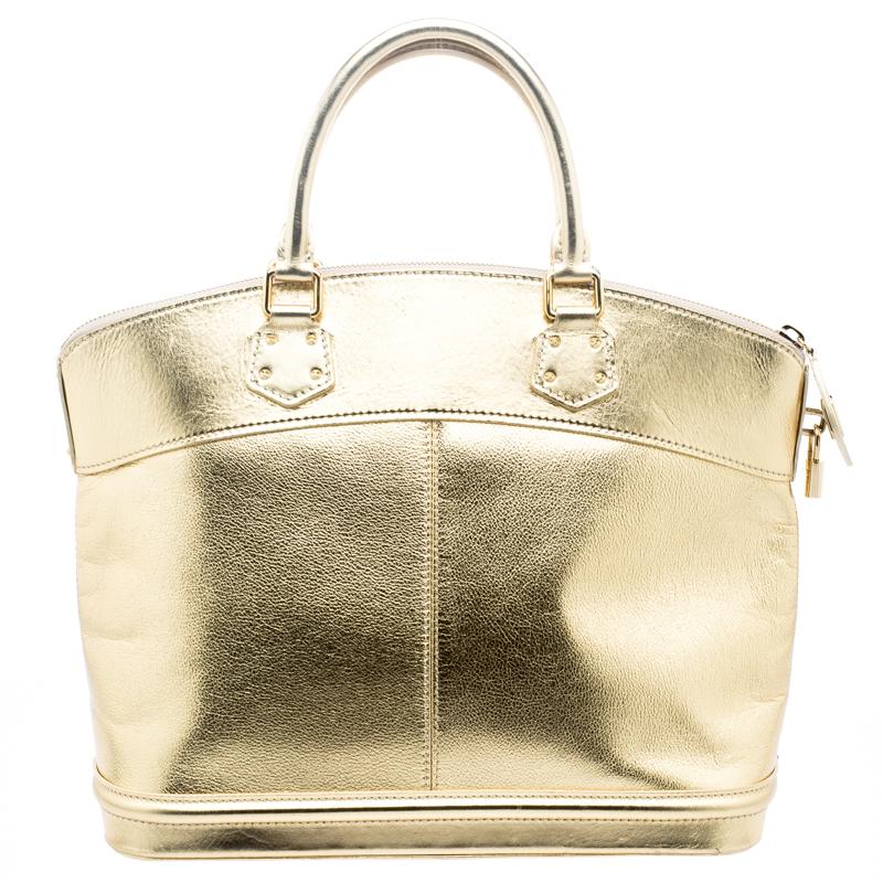 Louis Vuitton Gold Suhali Leather Lockit MM Bag Damen