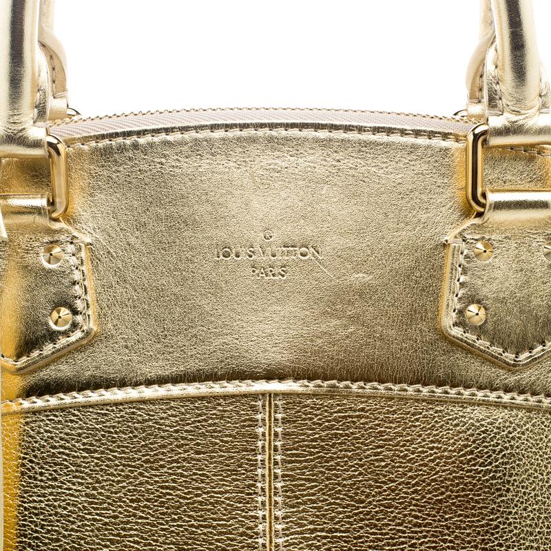 Louis Vuitton Gold Suhali Leather Lockit MM Bag 1