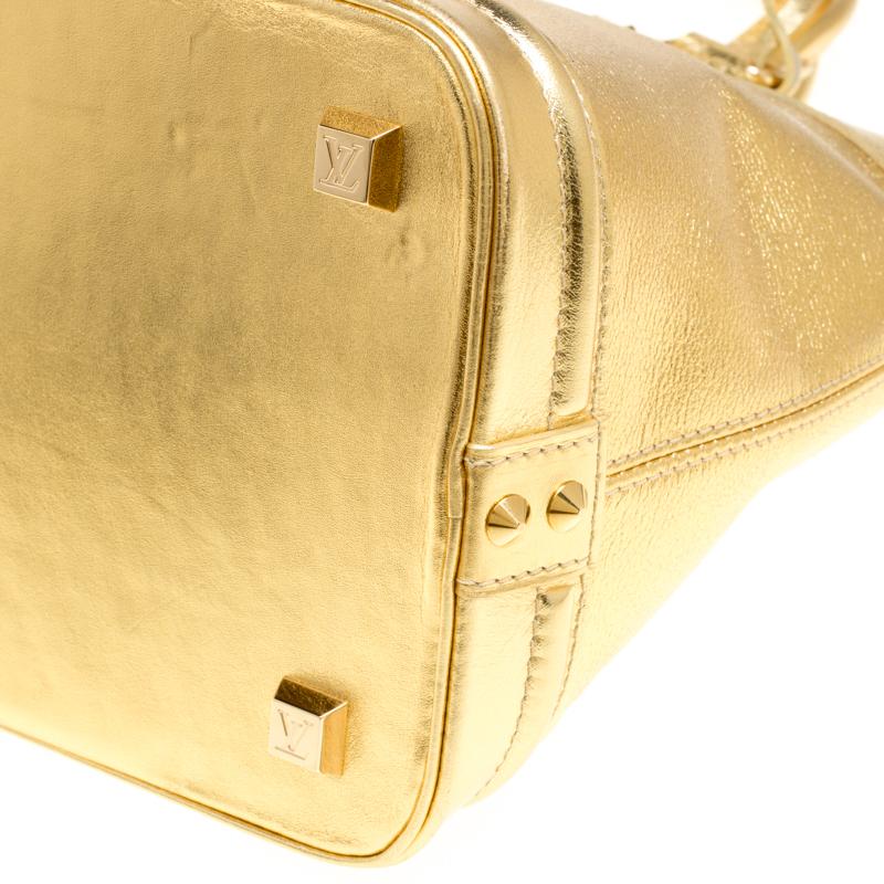 Louis Vuitton Gold Suhali Leather Lockit MM Bag 3