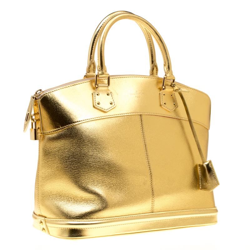 Women's Louis Vuitton Gold Suhali Leather Lockit MM Bag
