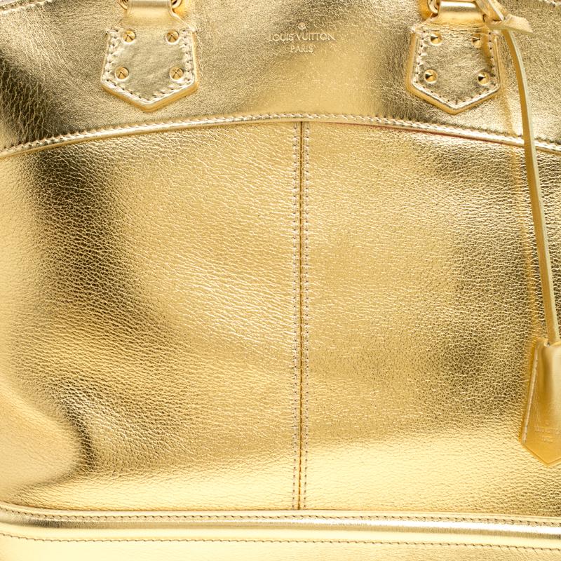 Louis Vuitton Gold Suhali Leather Lockit MM Bag 4