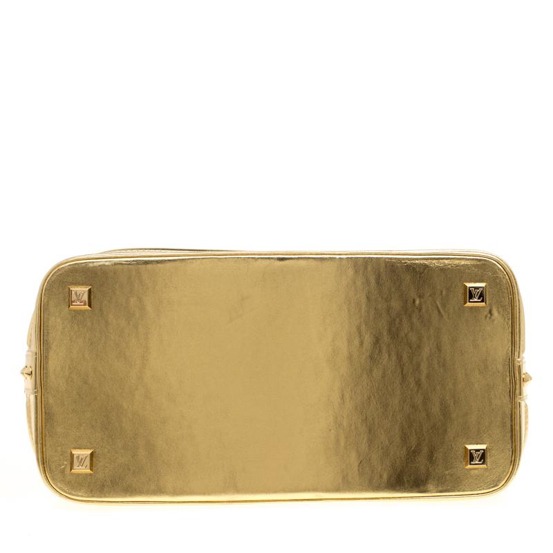 Louis Vuitton Gold Suhali Leather Lockit MM Bag 1