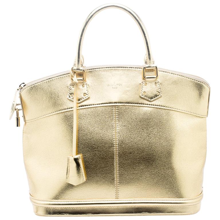 Louis Vuitton Gold Suhali Leather Lockit MM Bag