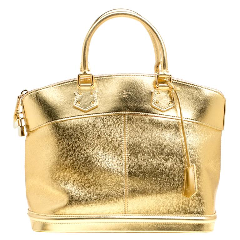 Louis Vuitton Gold Suhali Leather Lockit MM Bag