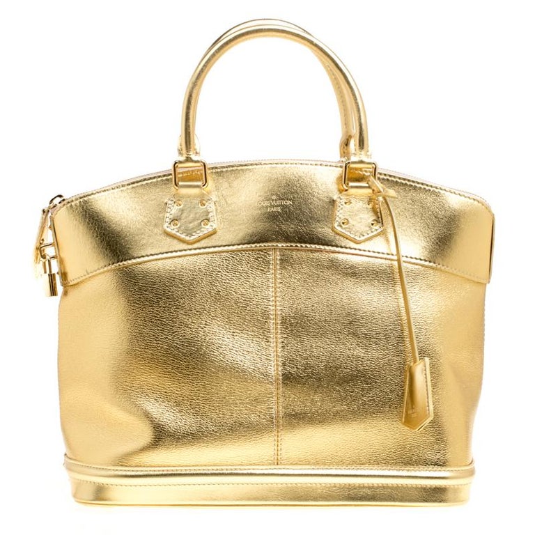 Louis Vuitton Gold Suhali Leather Lockit MM Bag For Sale at 1stDibs