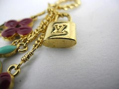 Louis Vuitton Gold Sweet Monogram Heart Lock Keychain 211135 Charm