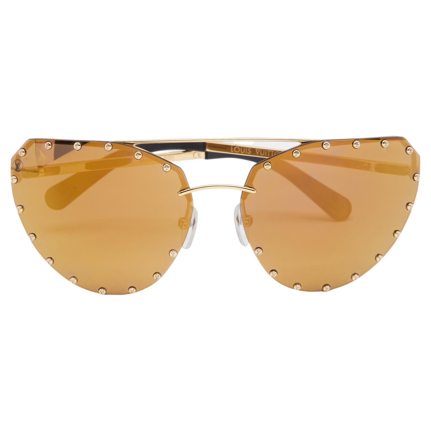 Louis Vuitton Detailed Monogram Hand-stitched Arms Sunglasses For 