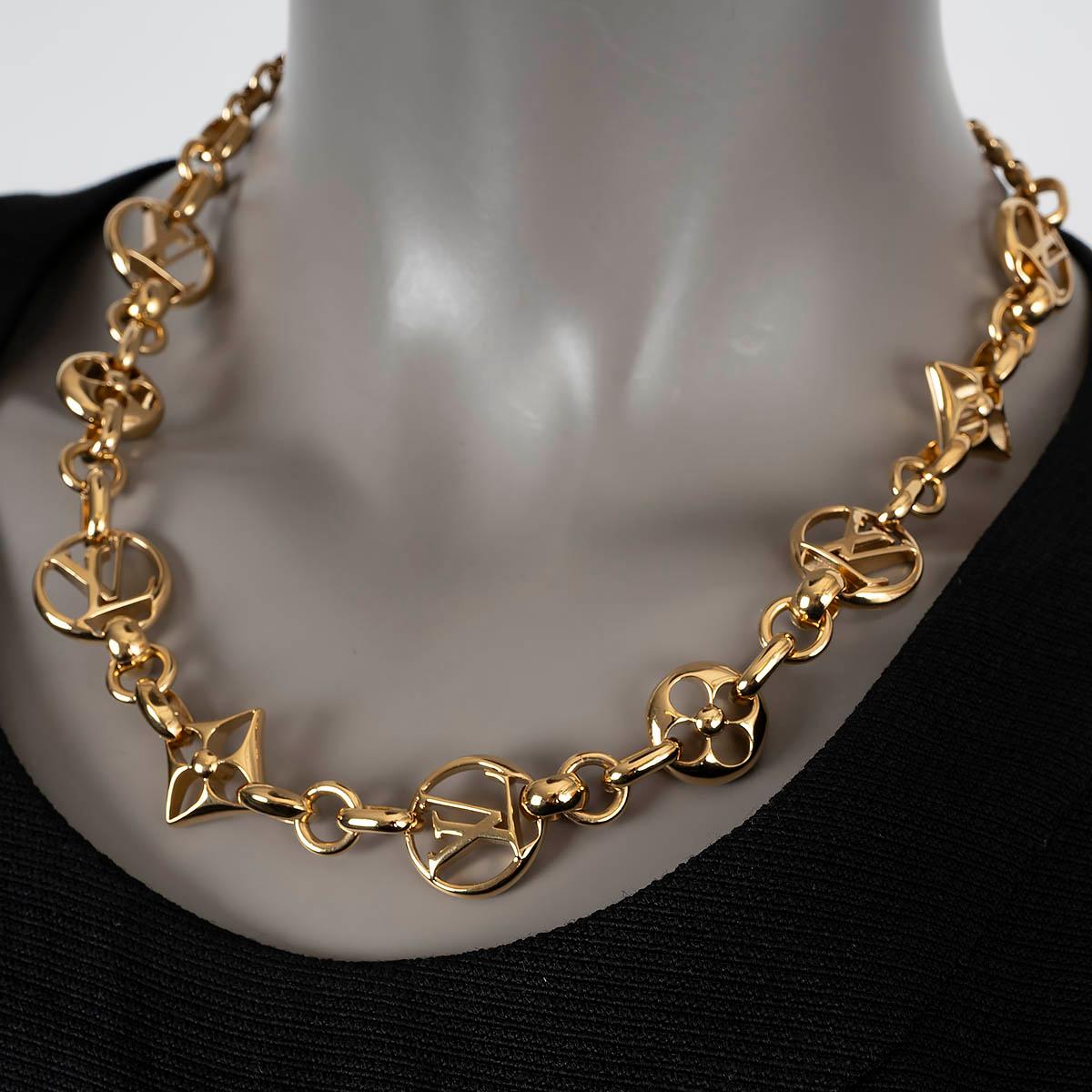 LOUIS VUITTON gold-tone 2021 CRAYZ IN LOCK Necklace In Excellent Condition For Sale In Zürich, CH