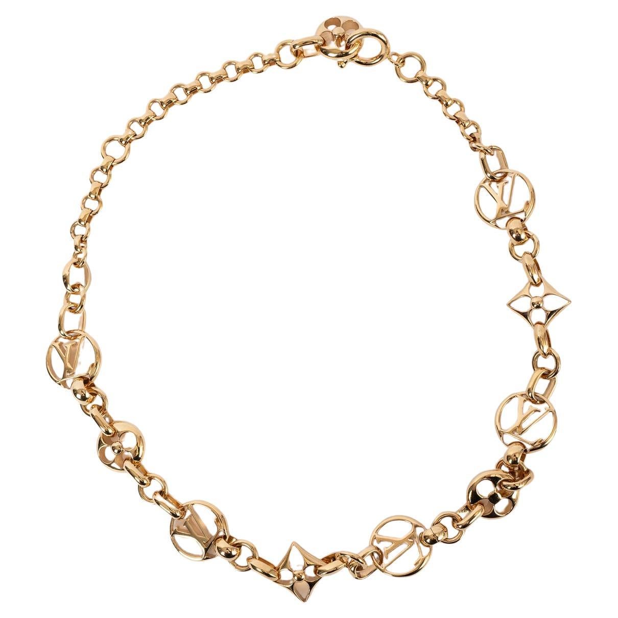 LOUIS VUITTON gold-tone 2021 CRAYZ IN LOCK Necklace For Sale