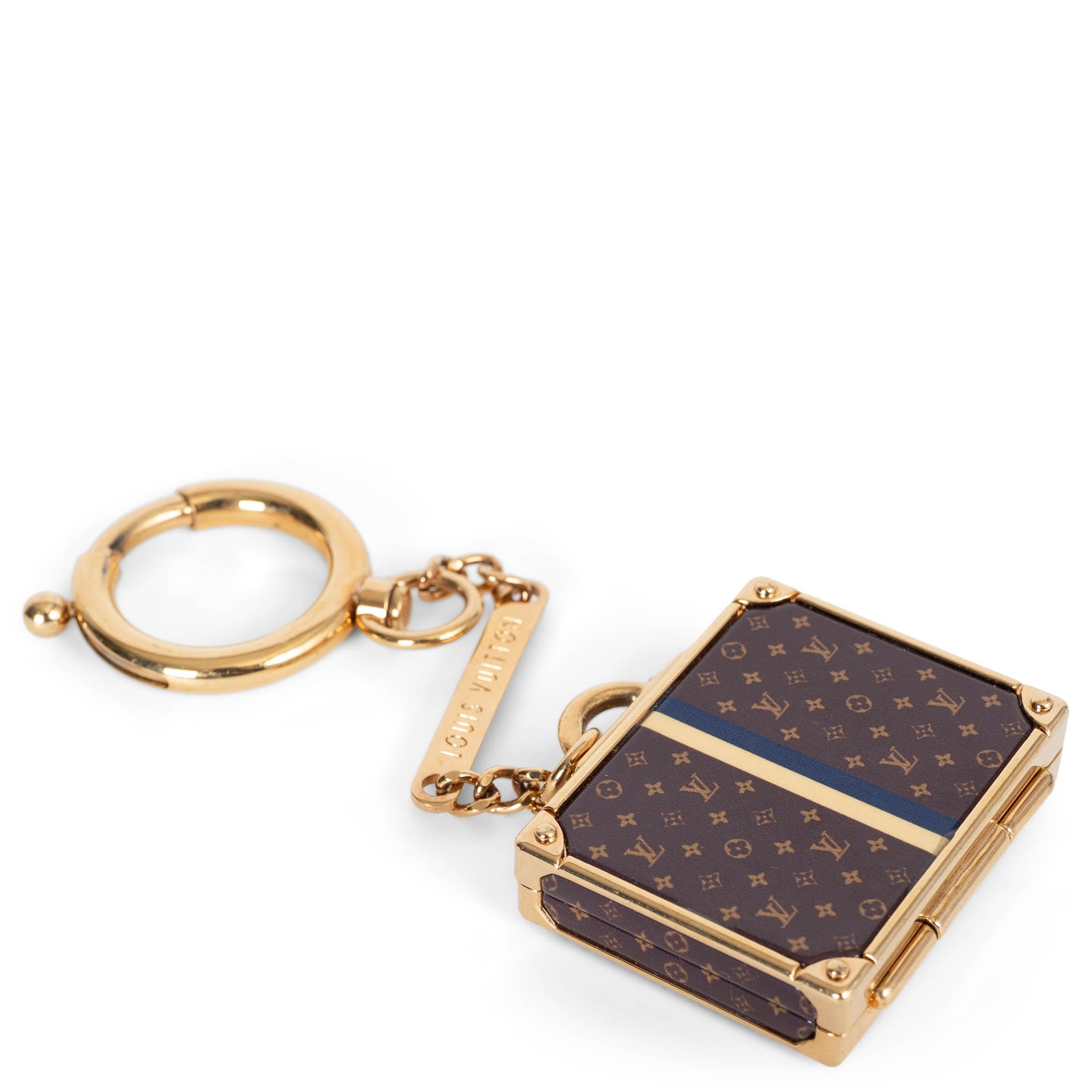 Noir LOUIS VUITTON - Porte-clés MIRROR ALZER SUITCASE - Charme de sac en métal doré en vente