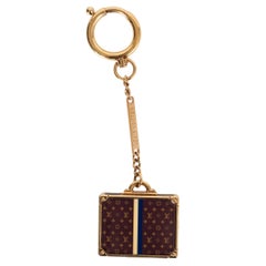 LOUIS VUITTON gold-tone ALZER SUITCASE MIRROR Key Chain Bag Charm