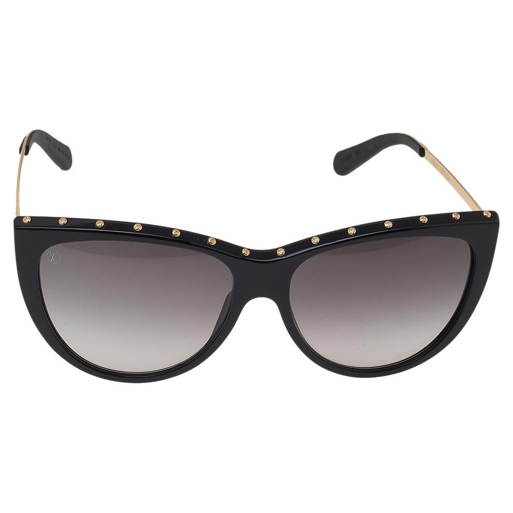 Gray Louis Vuitton Gold Tone/Black La Boum Cat Eye Sunglasses