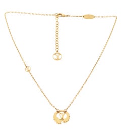Louis Vuitton Gold-tone Collier LV Angel Pendant Necklace