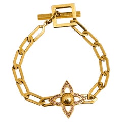 Louis Vuitton Gold Tone Crystal Flower Power Bracelet