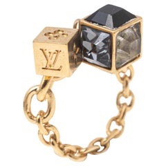 Goldfarbener kristallfarbener Gamble-Ring von Louis Vuitton, Größe 49