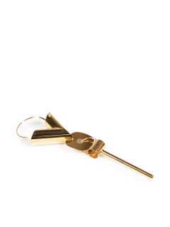 Louis Vuitton Gold Tone Essential V Earring