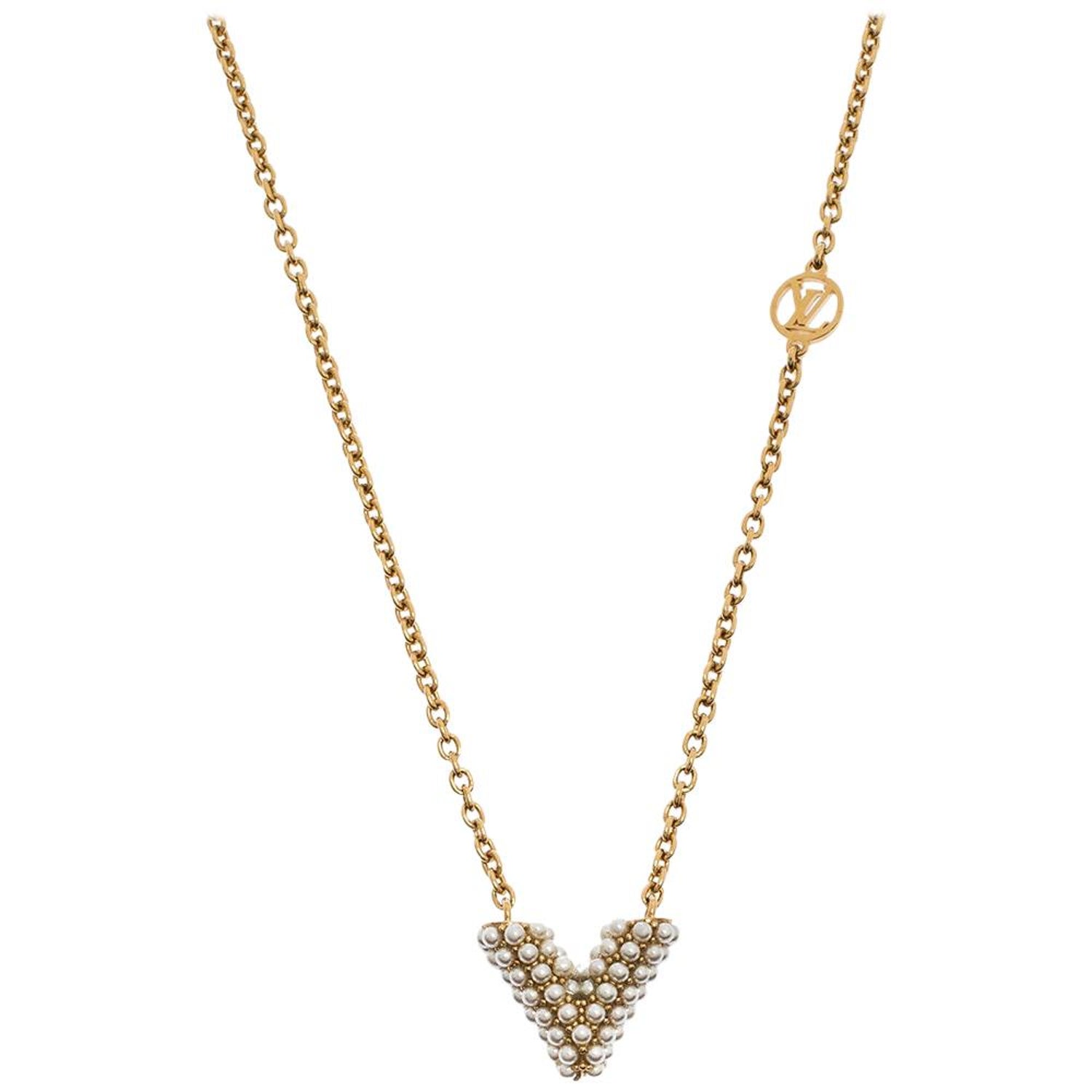 What Goes Around Comes Around Louis Vuitton Gold Essential V Necklace