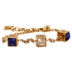 Louis Vuitton Gold-Tone Gamble Crystal Bracelet with Swarovski Crystals 12.65g