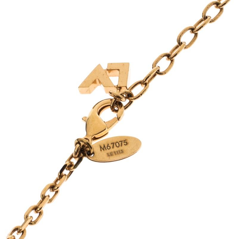 Contemporary Louis Vuitton Gold Tone Love Letters Timeless Layered Necklace